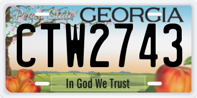 GA license plate CTW2743