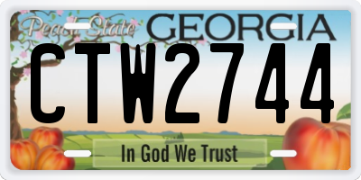 GA license plate CTW2744