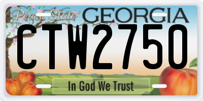 GA license plate CTW2750