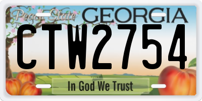 GA license plate CTW2754