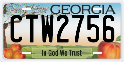 GA license plate CTW2756