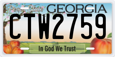 GA license plate CTW2759