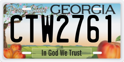 GA license plate CTW2761