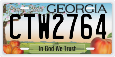 GA license plate CTW2764