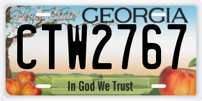 GA license plate CTW2767