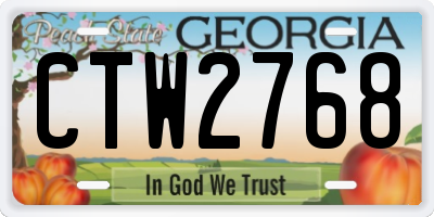 GA license plate CTW2768