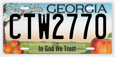 GA license plate CTW2770