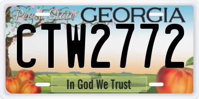GA license plate CTW2772
