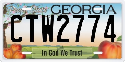GA license plate CTW2774