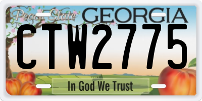 GA license plate CTW2775