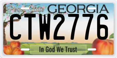 GA license plate CTW2776