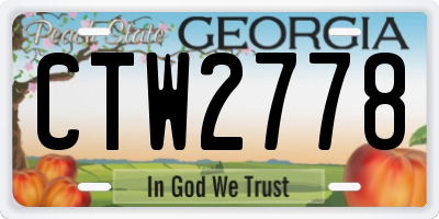 GA license plate CTW2778