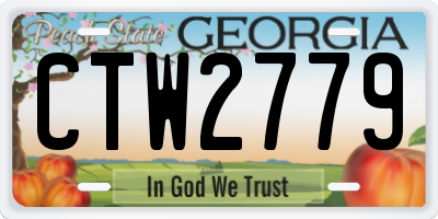 GA license plate CTW2779