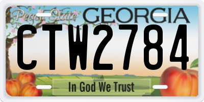 GA license plate CTW2784