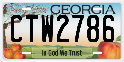 GA license plate CTW2786