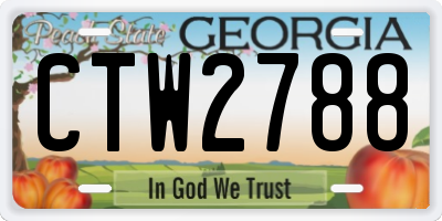 GA license plate CTW2788