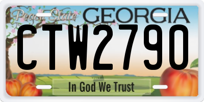 GA license plate CTW2790