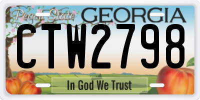 GA license plate CTW2798