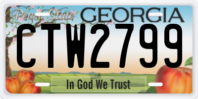 GA license plate CTW2799