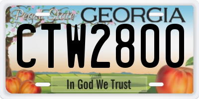 GA license plate CTW2800