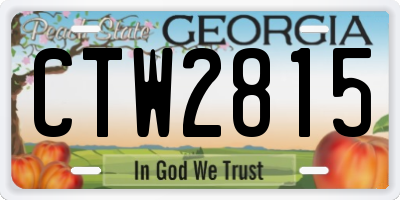 GA license plate CTW2815
