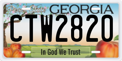 GA license plate CTW2820