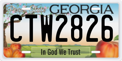 GA license plate CTW2826