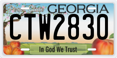 GA license plate CTW2830
