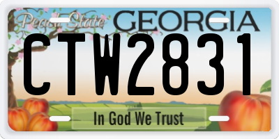 GA license plate CTW2831