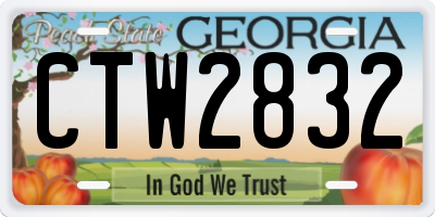 GA license plate CTW2832