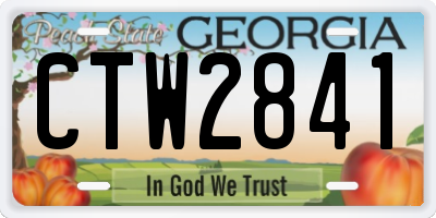 GA license plate CTW2841