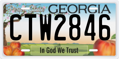 GA license plate CTW2846