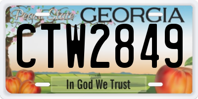 GA license plate CTW2849
