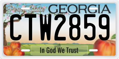 GA license plate CTW2859