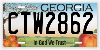 GA license plate CTW2862