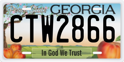 GA license plate CTW2866