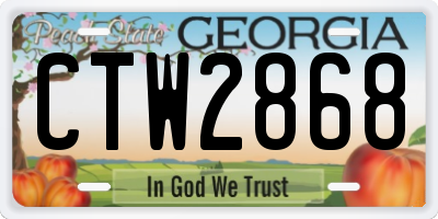 GA license plate CTW2868