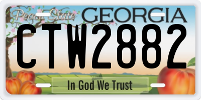 GA license plate CTW2882