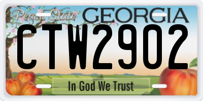 GA license plate CTW2902