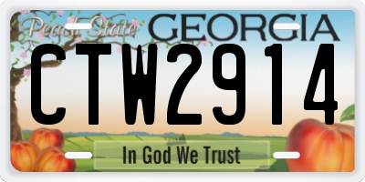 GA license plate CTW2914