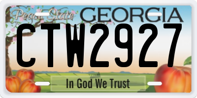 GA license plate CTW2927