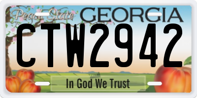GA license plate CTW2942