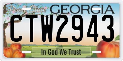 GA license plate CTW2943