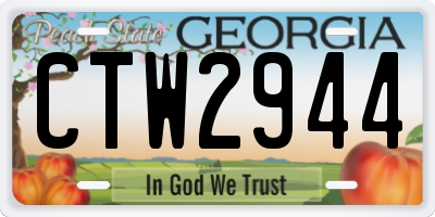 GA license plate CTW2944
