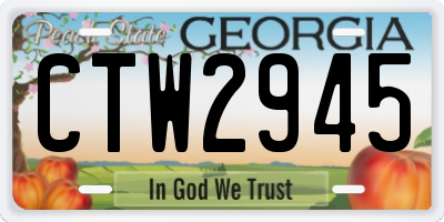 GA license plate CTW2945