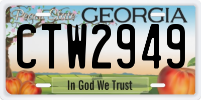 GA license plate CTW2949