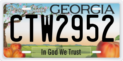 GA license plate CTW2952