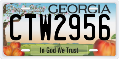 GA license plate CTW2956