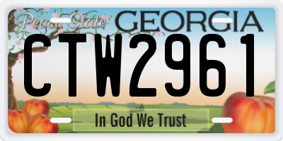 GA license plate CTW2961