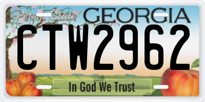 GA license plate CTW2962
